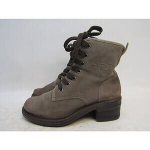 OTBT Womens Size 6.5 M Brown Suede Lace Up Zip Ankle Fashion Boots